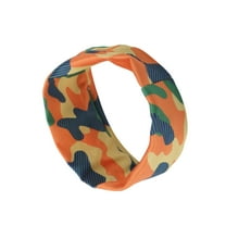 Unique Bargains 1 Pc Camouflage Print Headband for Yoga Orange Green