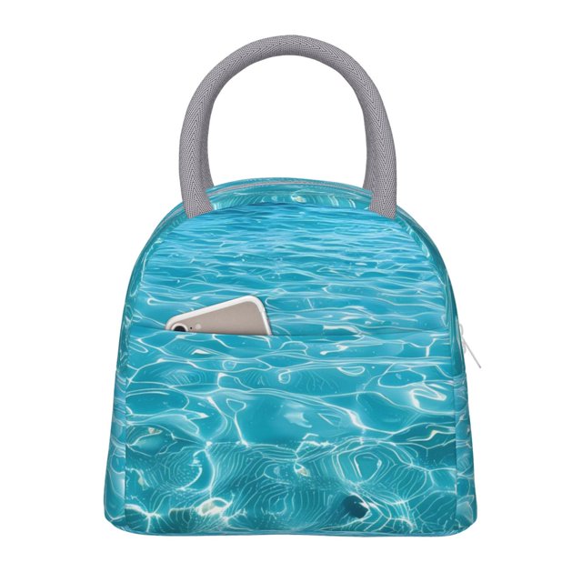 Easygdp Crystal Clear Ocean Waves Bolsa de Almuerzo Insulada Grande, Forro de Aluminio, Diseño Espacioso, a Prueba de Fugas, Ideal para Trabajo, Picnics, Viajes y Actividades al Aire Libre