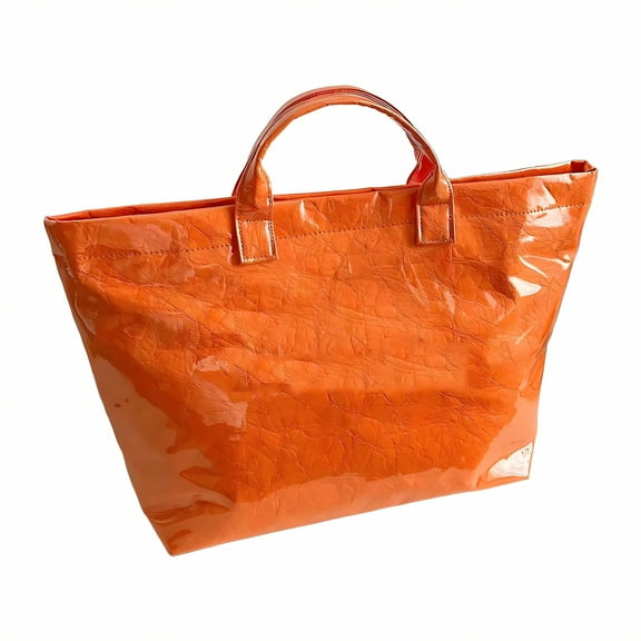 GASTROPOD Hand Bag,Letter Print Handbags for Women,Kraft Paper Ladies Handbags,Orange
