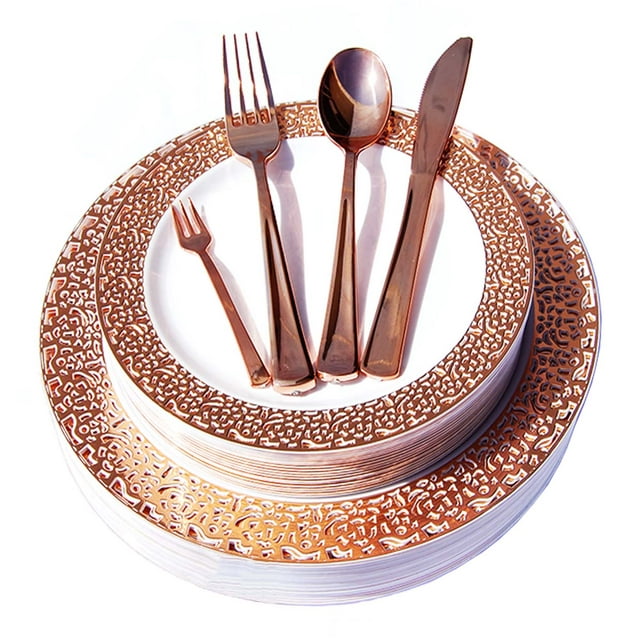 Disposable Plastic Plates Dinner Party Wedding Salad Round Lace Rim