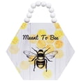 thumbnail image 2 of Northlight Beaded Meant to Bee Hexagon Hanging Wall Sign - 8.25" x 7" - White and Yellow, 2 of 9
