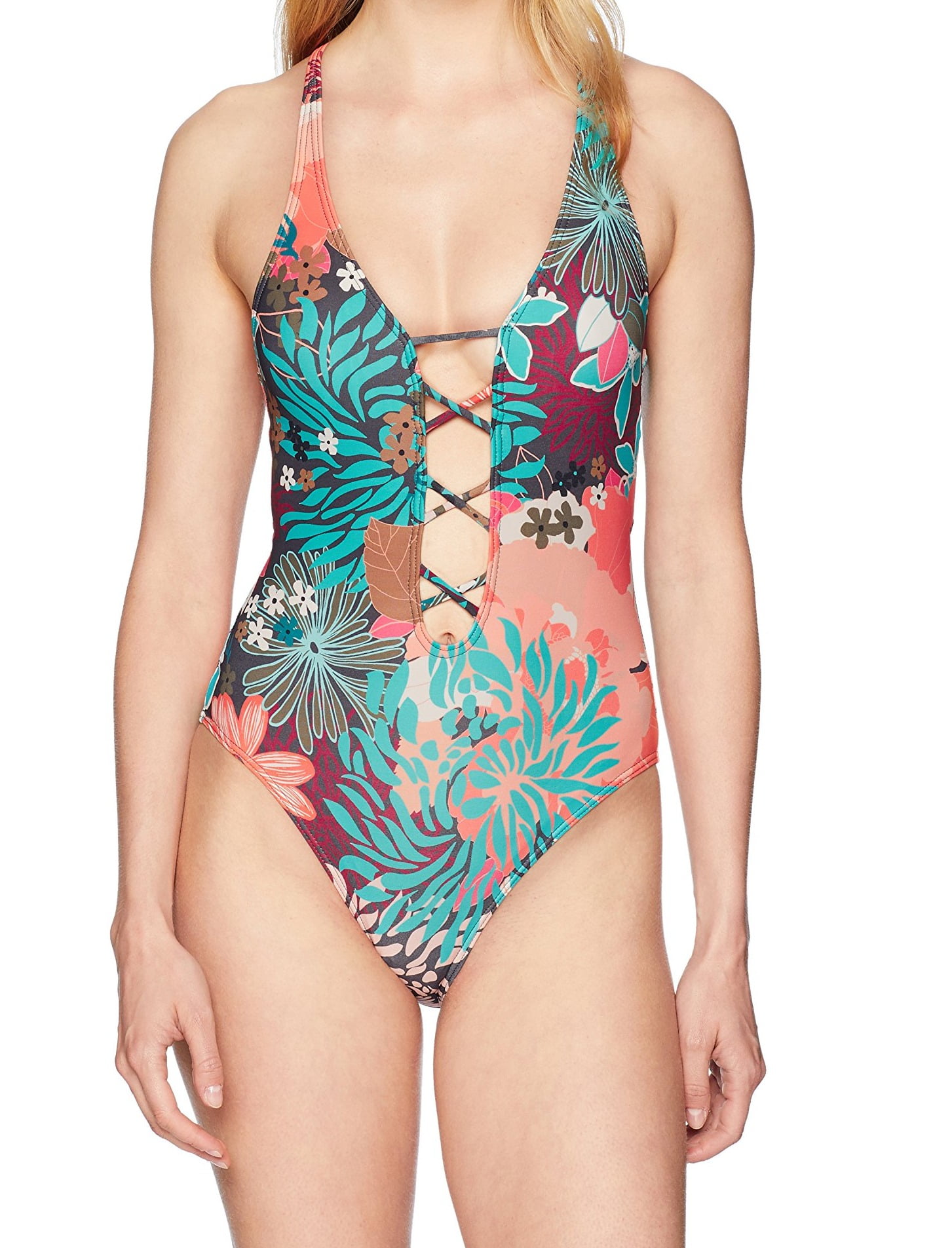 Vince Camuto Swimwear Pink Womens Floral OnePiece Swimwear 14