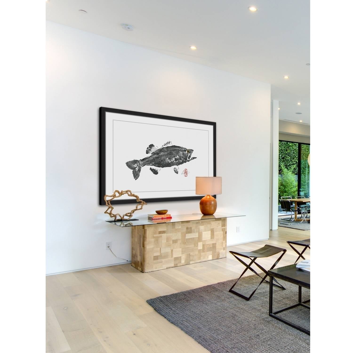 "Large Mouth Bass" Framed Painting Print