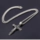 thumbnail image 1 of Men Women Cross Pendant Crucifix Jesus Christian Chain Necklace Silver, 1 of 4