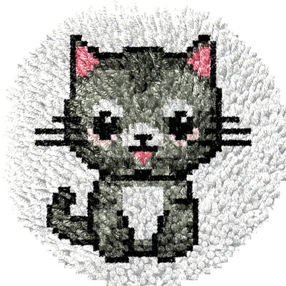 Small Size Mini Little Cat Latch Hook Kits Rug DIY Cushion Tapestry Making Crochet Hook Mat Making Kits Color Preprinted Pattern Canvas DIY Carpet Needlework Crochet Cushion Kits 30x30cm