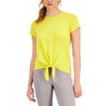 thumbnail image 5 of ID Ideology Womens Knot Front T-Shirt Bold Lemon XS, 5 of 6
