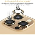 thumbnail image 3 of 3 Pack IPhone 13 Pro Max (6.7 Inch)/ IPhone 13 Pro (6.1 Inch) Camera Lens Protector,Anti Scrach HD Tempered Glass Metal Camera Screen Protector Shockproof Cover Film,Gold, 3 of 7