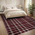 thumbnail image 3 of ODIKA 8'x10' Washable Area Rug Gingham Crossbar Grid Christmas Festive Holiday Rectangular Design for Living Room, Under Sectional, Family , Durable, Non-Slip, 3 of 7
