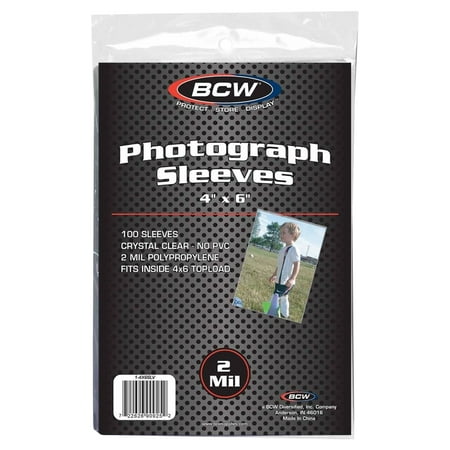 1 pack of 100 BCW 4 x 6 Photo Sleeves