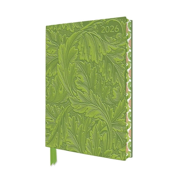 William Morris: Acanthus 2026 Artisan Art Vegan Leather Diary Planner - Page to View with Notes, (Hardcover)