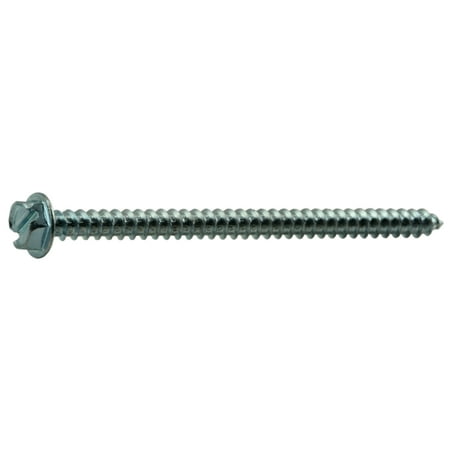 

#8 x 2-1/2 Zinc Slotted Hex Sheet Metal Screws SMSHWS-056 (100 pcs)