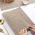 thumbnail image 4 of SUTENGDA Ensemble de 8 Napperons Lavables en Vinyle pour Intérieur/extérieur pour Table à Manger, Tissage en PVC Durable (Beige), 4 of 7