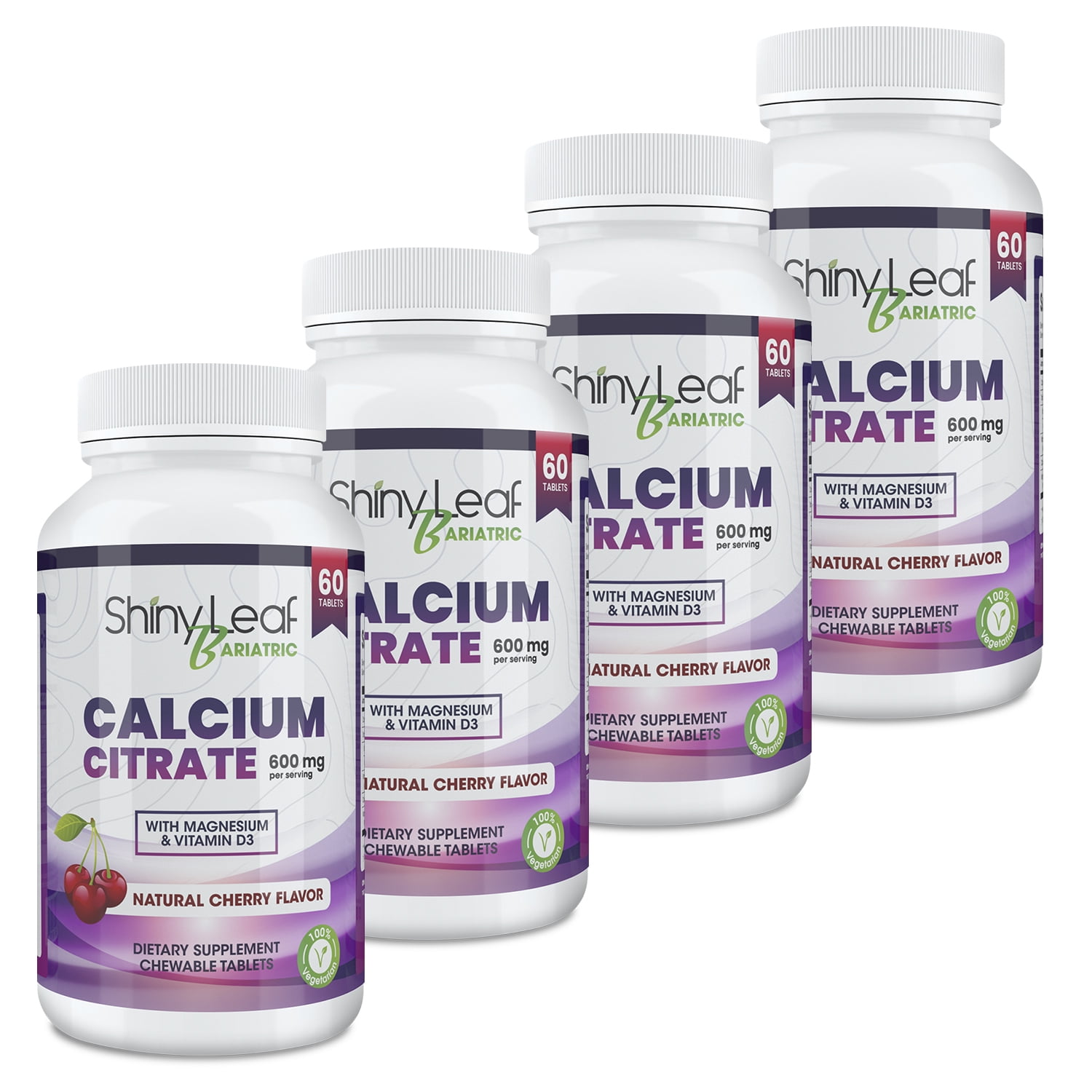 Shiny Leaf Bariatric Calcium Citrate 600 mg Supplement for Bariatric Surgery Patients, 240 Ct