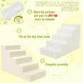 thumbnail image 3 of Dog Stairs for Small Dog and Cats,23”H Non-Slip Bottom Pet Steps for High Beds and Couch,High-Density Foam Pet Stairs White,5 Steps, 3 of 14