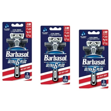 Barbasol Ultra 6 Plus Disposable Razors (3 Count) - Pack of 3