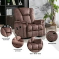 thumbnail image 4 of BTMWAY Recliner Chair with Massage, Brown Velvet Fabric Manual Recliner Couch with Heat Therapy, Massage Function, Rocking Function, and Side Pocket, Single Reclining Sofa for Adults Elderly Senior, 4 of 5