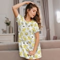 thumbnail image 3 of Picia Sweet Honey Pattern Women’s Nightdress – Casual Short-sleeved Loose-Fit Sleepwear, Soft Cotton Short-Sleeve Sleep Shirt for Relaxation & Comfort, 3 of 6