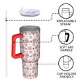 thumbnail image 4 of Red Christmas Snowflake Pattern Tumbler with Handle and Lid,40oz Double Wall Vacuum Insulated Tumbler,Cups Gift for Women and Men, 4 of 7