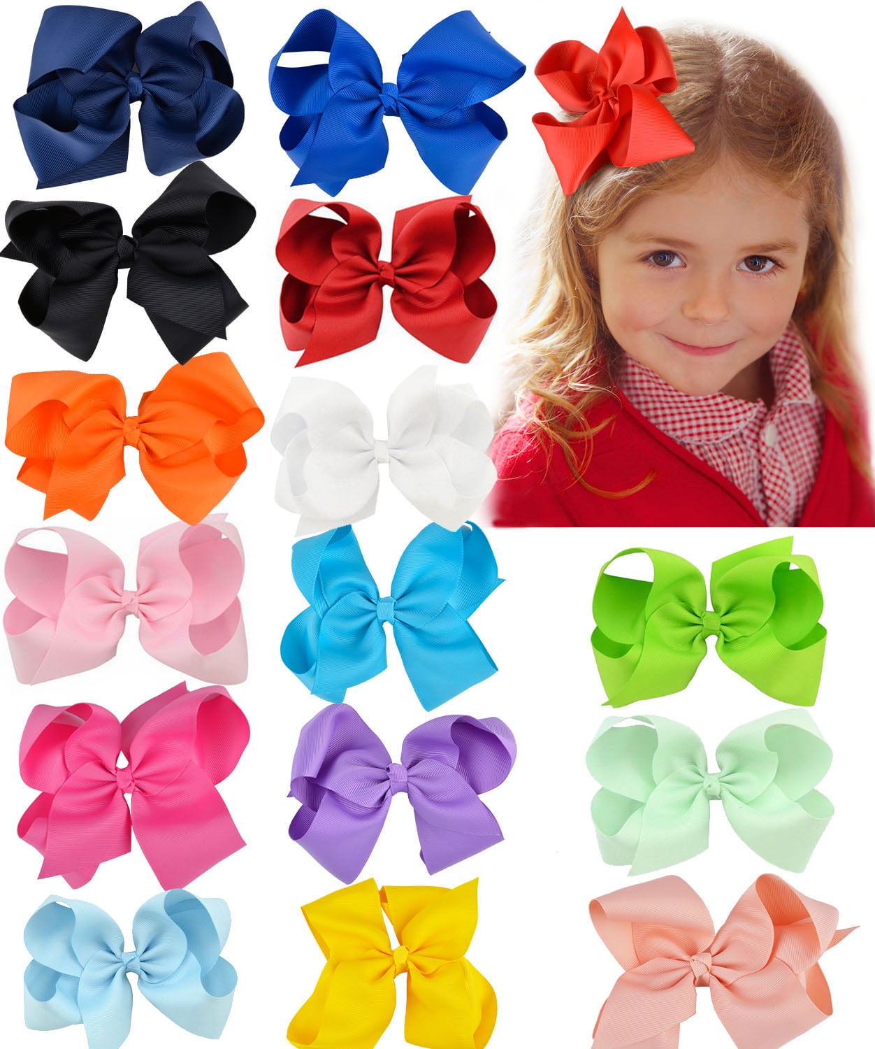 3" Grosgrain Ribbon Bow Hair Clip Aligator Pins Girls Babies 3" Grosgrain Ribbon Bow Hair Clip Aligator Pins Girls Babies