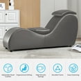 thumbnail image 6 of Mjkone PU Leather Yoga Chair,Curved Yoga Chaise Lounge with Washable Cover for Stretching Exercising Relaxing (Dark Grey), 6 of 7