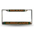 thumbnail image 2 of Miami-Hurricane's Chrome Metal Laser Cut License Plate Frame, 2 of 2