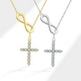 thumbnail image 6 of SFTING Twist Infinity Cross Necklace for Women White Silver Plated Cross Pendant Necklace Faith Cross Gift, 6 of 7