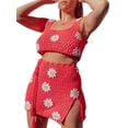 thumbnail image 3 of Mialoley Ensemble de Vêtements Deux Pièces pour Femmes Crop Tops Sans Manches et Jupe en Tricot, 3 of 5
