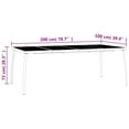 thumbnail image 4 of vidaXL Table de Jardin Anthracite 200x100x72 cm Treillis en Acier, 4 of 4