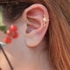 thumbnail image 3 of NECOCY - arete de estrella para mujer, dor/plate, delics, sin piercings, para cartílago, diseño bohemio Northstar Starburst, regalo para mujeres, 3 of 3
