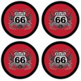 thumbnail image 2 of Silicone Non-Slip Drink Coasters with Removable Printed Absorbent Felt Pad - Set of 4 - Route 66, 2 of 3