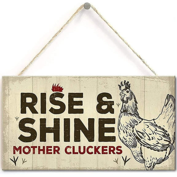 Novelty Chicken Rooster Sign Funny Chicken Coop Hen House Plaque for Garden Gate Gift for Chicken Lover 10x5 Inch
