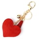 thumbnail image 5 of Pequeño llavero de cuero con diamantes de imitación y corazón de melocotón fragante Llavero con borla Colgante de franela Llavero de diamantes, 5 of 5