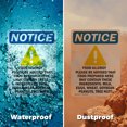 thumbnail image 5 of (2 Pack) Food Allergy Notice Sign With Symbol OSHA Notice Sign 7 Inch X 10 Inch Vinyl Label Decal Sticker Weather Resistant, UV Protected for Workplace, Business, and Construction Site,, 5 of 7