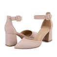 thumbnail image 4 of LuckLilac Women's Pointed Toe Pumps Block Heel Ankle Strap Adjustable Buckle Heels sandals Dress Shoes for Casual Party Daily Wear, 4 of 6