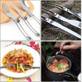 thumbnail image 3 of Cubiertos Plegables para Acampar, 2 Juegos de Vajilla para Acampar de Acero Inoxidable, Cuchillo Ligero Tenedor Cuchara con Bolsa de Transporte para Acampar Viajes Senderismo Picnic,11 Feliz Sencillez, 3 of 5