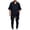 Navy, variant on SELONE Mens Fall Outfits V Neck Long Sleeve Pullover Top Solid Trouser with Pockets 2 Piece Fall Winter Clothes