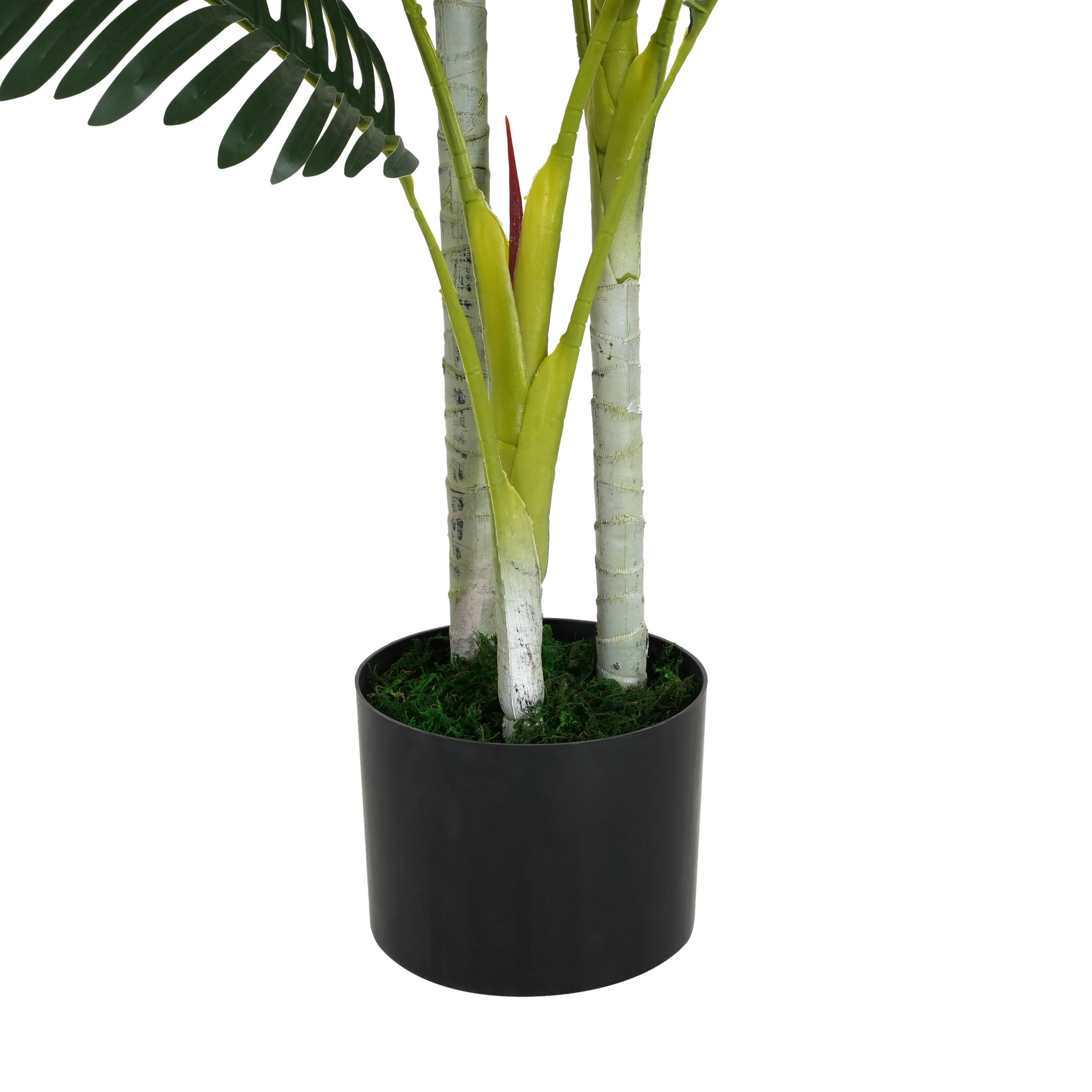 Christopher Knight Home 61" Artificial Palm Tree in Black Plastic Pot, Pre-Potted Faux Greenery Tree for Home Decor (Set of 2)