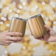 thumbnail image 2 of 12oz Insulated Wine Tumbler with Lid & Straw, Stainless Steel Egg Shape Cup, Wood Print, 2 of 5