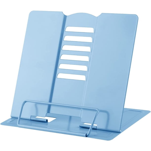 Whataatahia Sujetalibros, soporte de lectura para libros de cocina, 6 niveles, ajustable, de metal, plegable, multifuncional, antideslizante, soporte para libros para niños, para cocina, estudio,