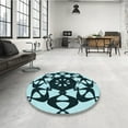 thumbnail image 3 of Ahgly Company Indoor Round Patterned Medium Teal Green Area Rugs, 6' Round, 3 of 6