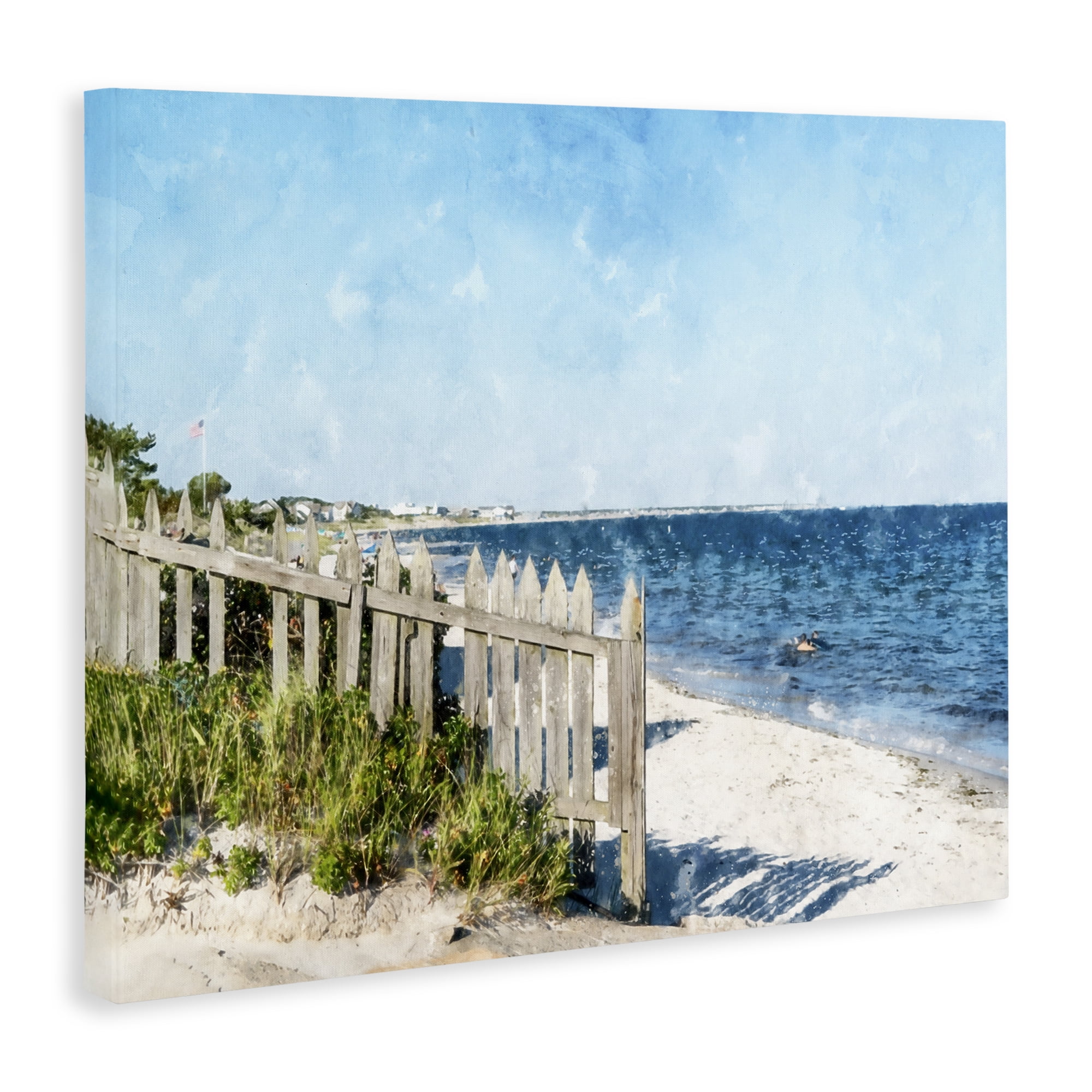 Stupell Industries Beach Pickets View Canvas Wall Art, design by Kim Curinga