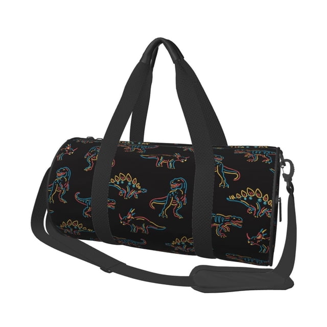Easygdp Neon Dinosaur Bolsa de Viaje, Bolsa de Mano, Bolsa de Gimnasio, Bolsa de Equipaje para Viaje