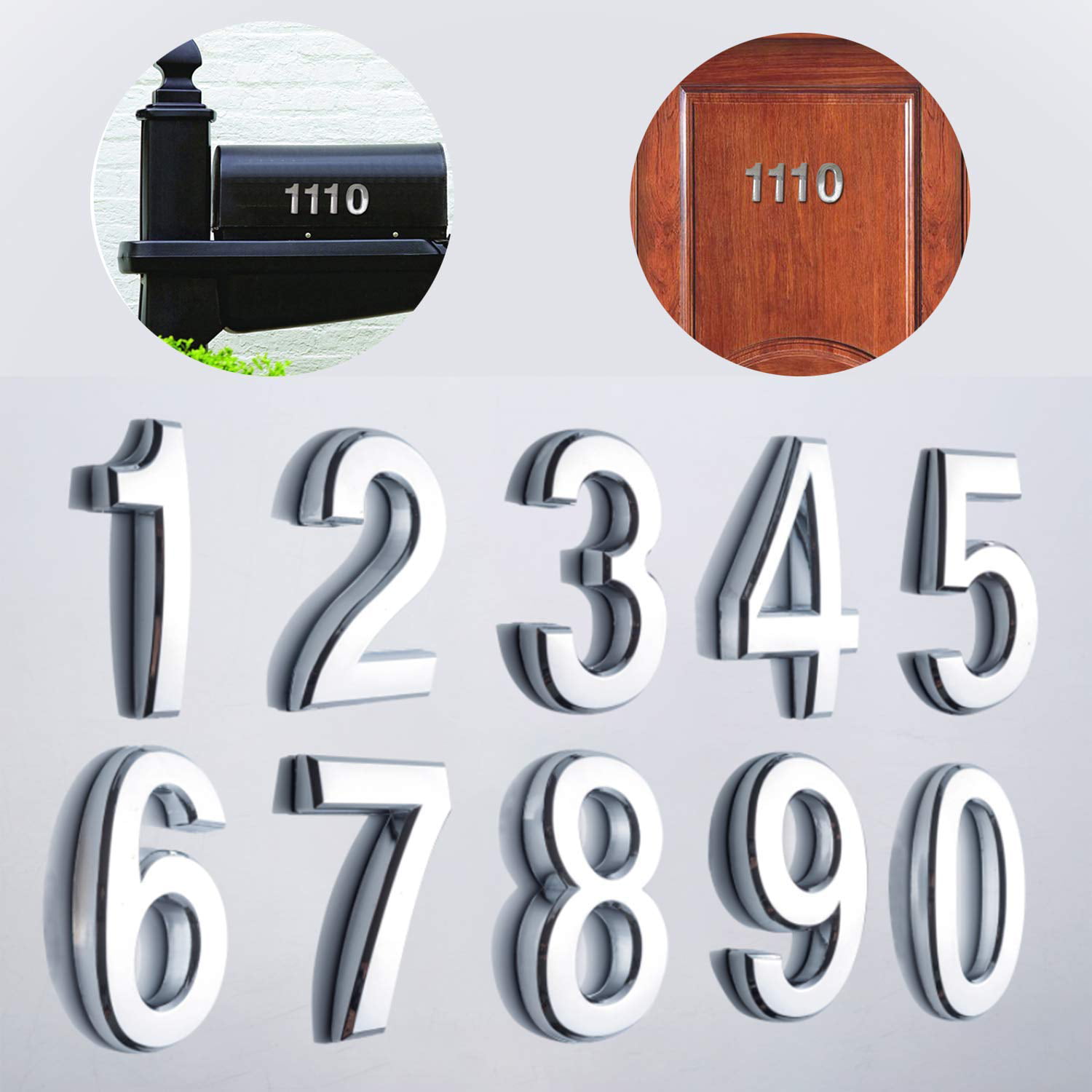 Mailbox Numbers Self-Stick Address Signs for Apartments,4 Pieces,Bronze Letter A-D 2.75 Inch Adhesive House Numbers Street Door Numbers