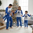 thumbnail image 3 of Christmas Family Pajamas Matching Set Letter Christmas Tree Print Long Sleeve Tops Plaid Pant, 3 of 7