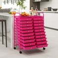 thumbnail image 4 of Costway 20 Drawers Rolling Storage Cart Art Craft Organizer on Wheels Multipurpose Hot Pink, 4 of 9