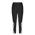 thumbnail image 4 of Stamzod Yoga Pants Women Capri Leggings Summer Solid Color Elastic Waist Lace Cropped Pants Casual Slim Fit Stretch Plus Size Capris for Women Black XXXL, 4 of 6