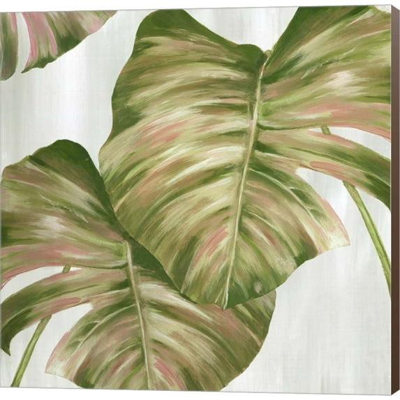 Pink Leaves II by Eva Watts, Canvas Wall Art, 24W x 24H