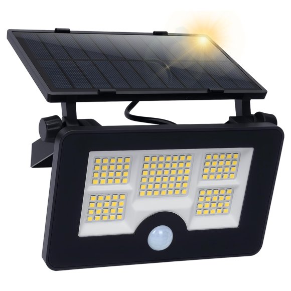 Solar Wall Lights Outdoor with Motion Sensor: Qoosea 122 LED Beads 3 Lighting Modes IP65 Waterproof 2200mAh Battery - Ideal Solar