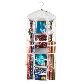 MaidMAX Wrapping Paper Storage Gift Wrap Organizer Fits 42 Inch Long Rolls  Christmas Wrapping Storage with Clear Window 42 x 10 x 10 Inch