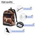 thumbnail image 4 of Lsque Cat Asleep Among Flowers Pattern Canvas Daypack, Durable Backpack, High-quality Versatile Backpack,Vintage Compact Backpack-Medium, 4 of 6